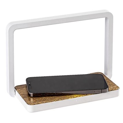 Rabalux - Lámpara de mesa LED regulable con cargador inalámbrico LED/4W/5V 3000K