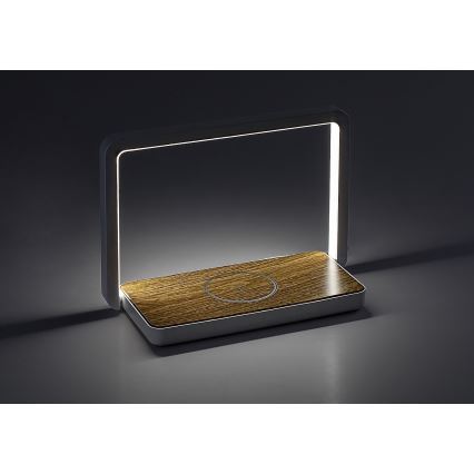 Rabalux - Lámpara de mesa LED regulable con cargador inalámbrico LED/4W/5V 3000K