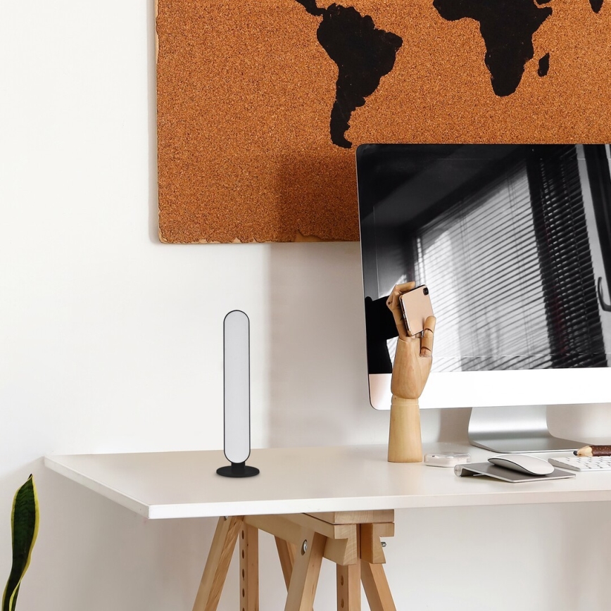 Rabalux - Lámpara de mesa LED RGB regulable y recargable LED/3W/5V negro + mando a distancia