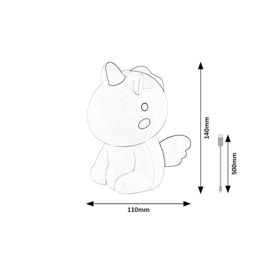 Rabalux 76020 - Lámpara LED RGB regulable para niños UNICOO LED/0,45W/5V