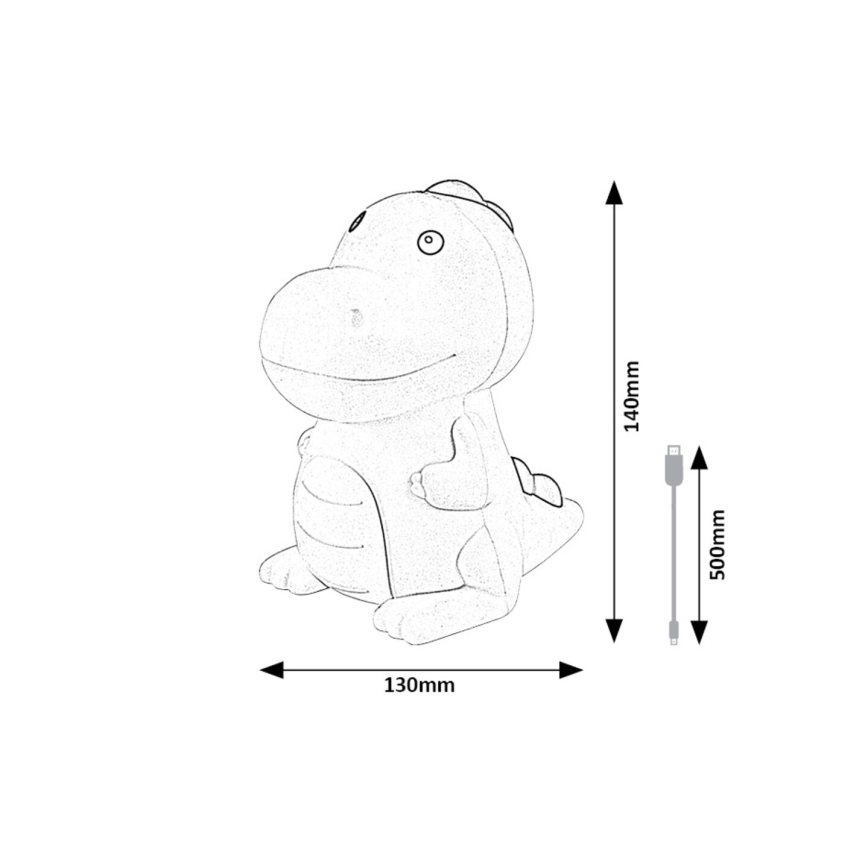 Rabalux 76021 - Lámpara LED RGB regulable para niños DINOO LED/0,45W/5V