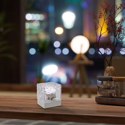 Rabalux - Lámpara de mesa LED RGB regulable y recargable LED/1W/5V/3xAA + mando a distancia