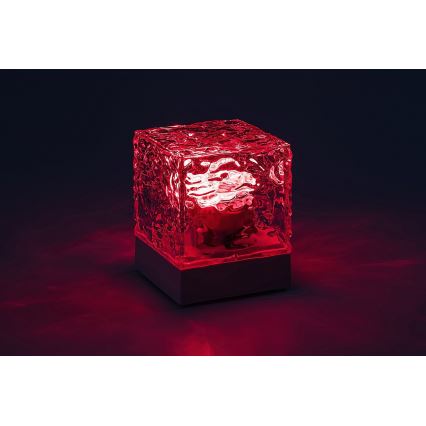Rabalux - Lámpara de mesa LED RGB regulable y recargable LED/1W/5V/3xAA + mando a distancia