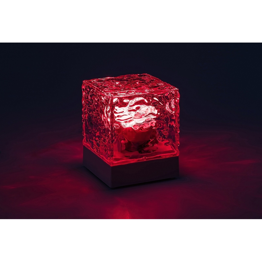 Rabalux - Lámpara de mesa LED RGB regulable y recargable LED/1W/5V/3xAA + mando a distancia