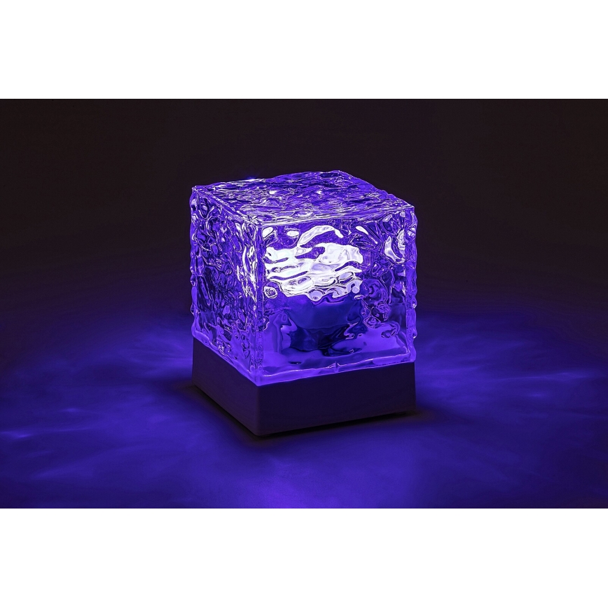 Rabalux - Lámpara de mesa LED RGB regulable y recargable LED/1W/5V/3xAA + mando a distancia