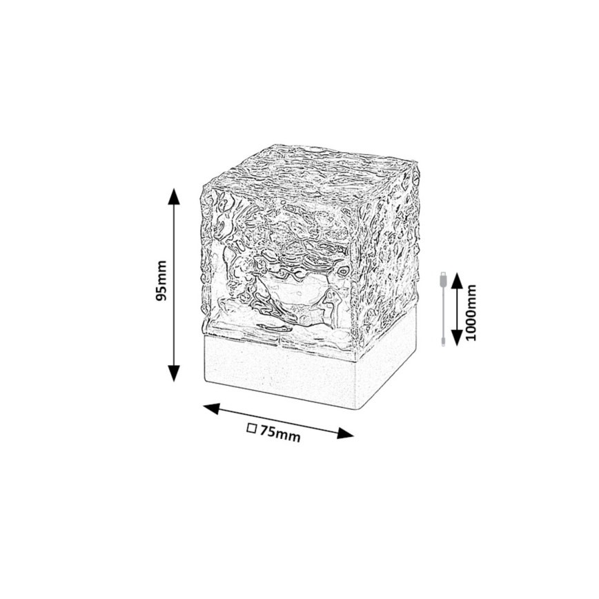 Rabalux - Lámpara de mesa LED RGB regulable y recargable LED/1W/5V/3xAA + mando a distancia