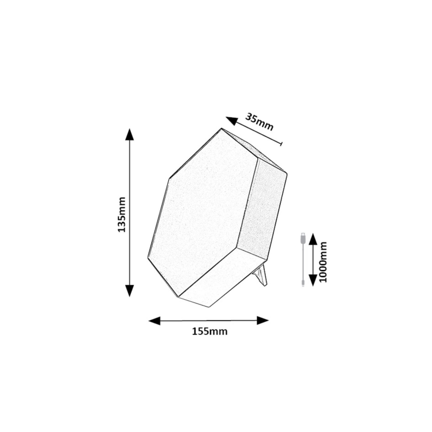 Rabalux - Lámpara de mesa LED RGB regulable LED/1W/5V/3xAA + mando a distancia