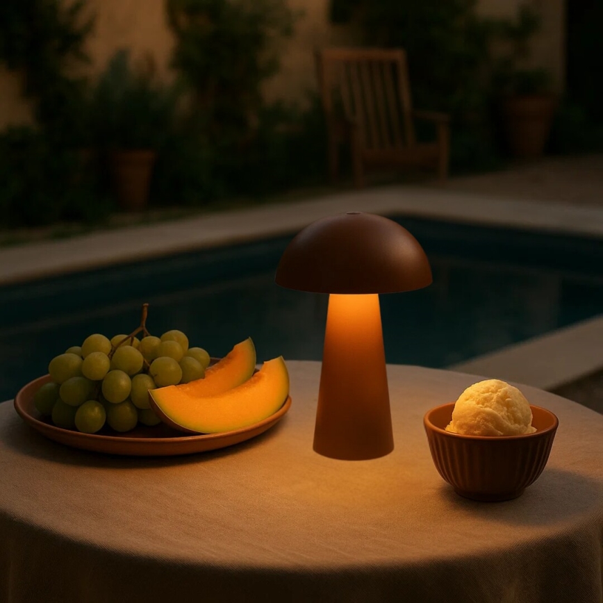 Rabalux - Lámpara LED regulable recargable con control táctil para exterior LED/1,5W/5V IP44 1200 mAh USB marrón