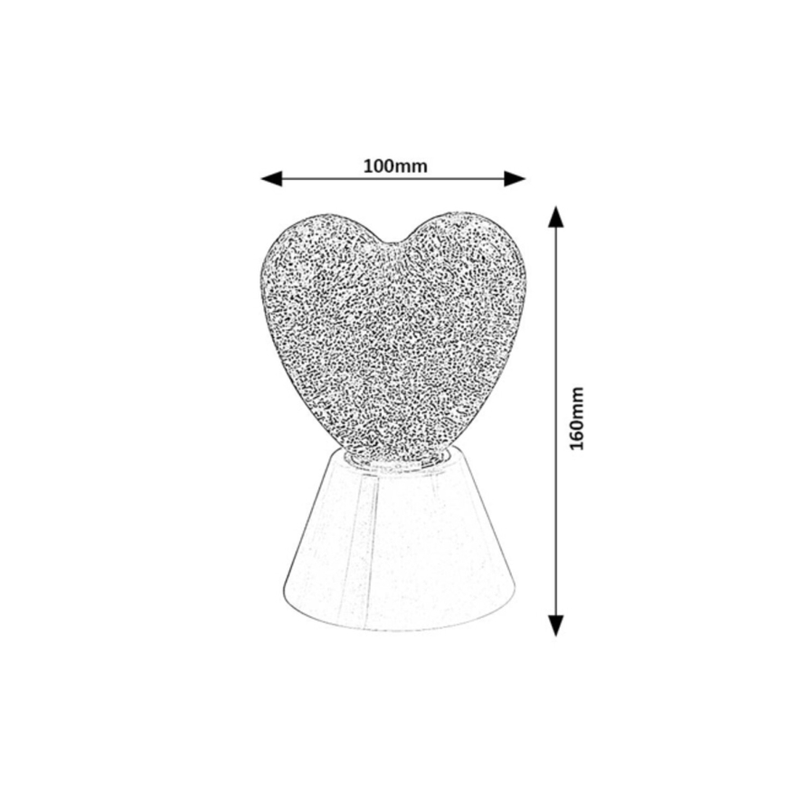 Rabalux - Lámpara decorativa LED RGB/0,8W/3xAA en forma de corazón