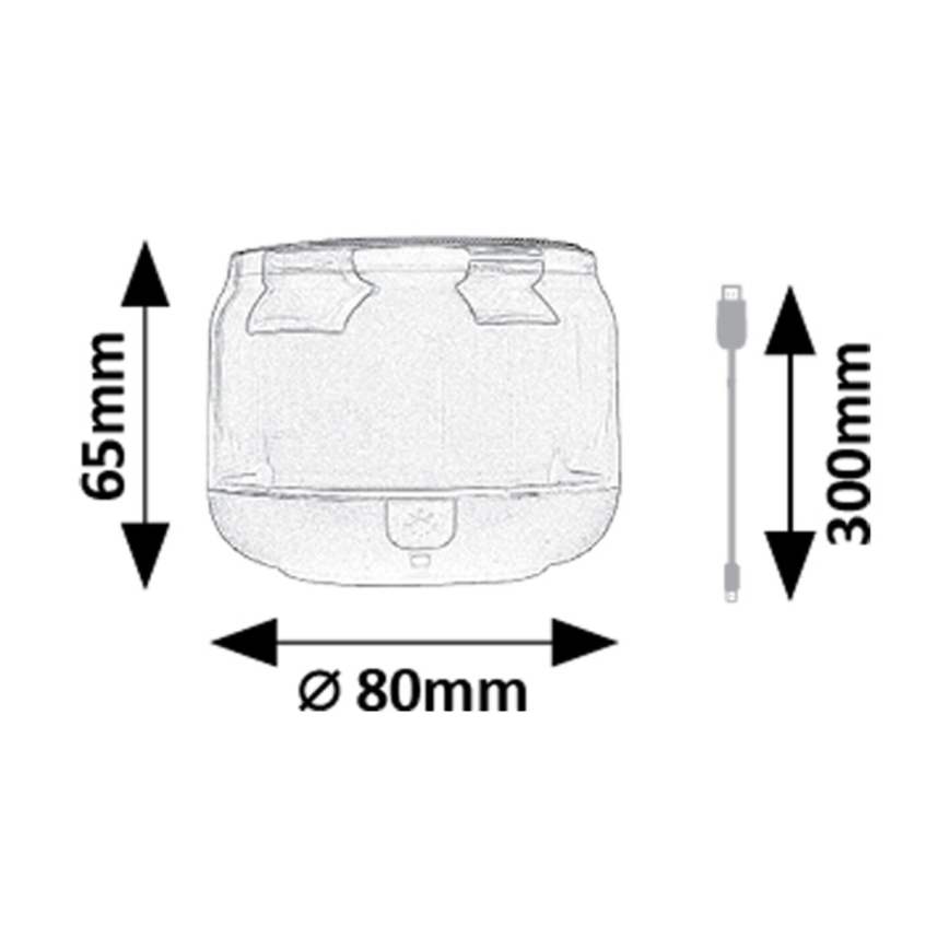 Rabalux - Lámpara de mesa RGB con altavoz RGB/3W/3,7V 500mAh