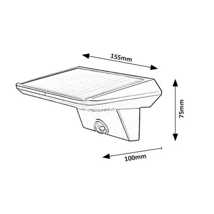 Rabalux - Lámpara solar LED con sensor LED/10W/3,7V IP44 1200 mAh
