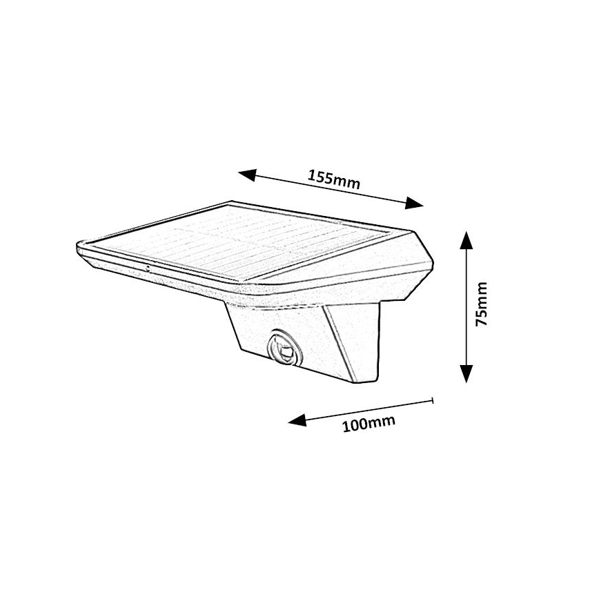 Rabalux - Lámpara solar LED con sensor LED/10W/3,7V IP44 1200 mAh