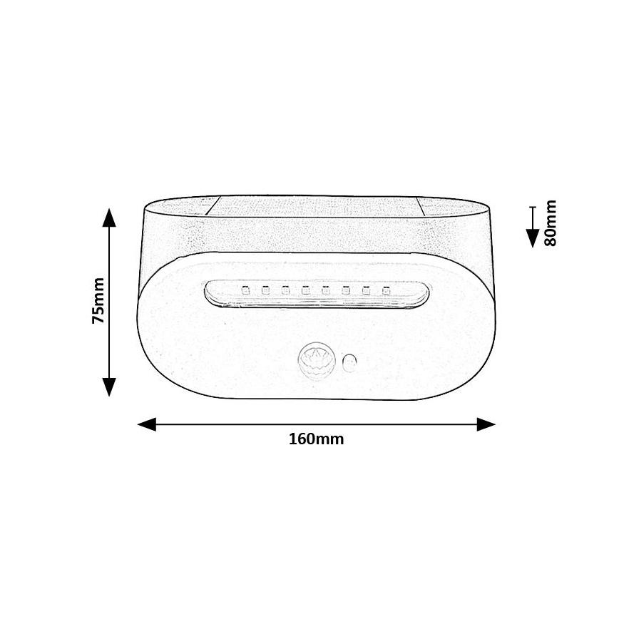 Rabalux - Lámpara solar LED con sensor LED/3,2W/3,7V IP44 1200 mAh