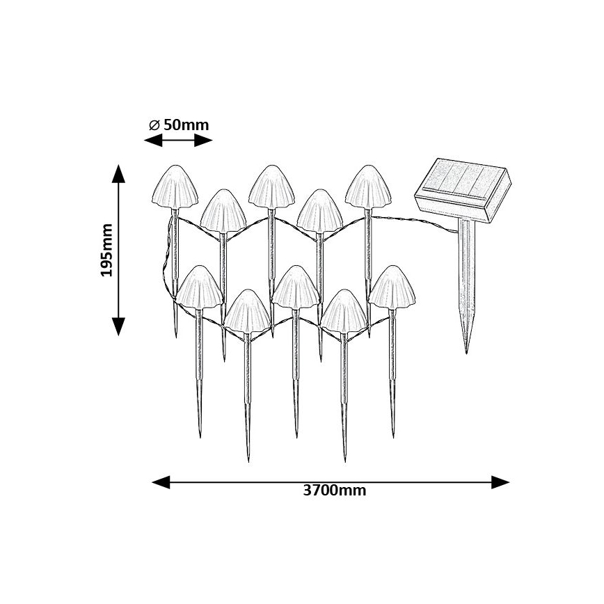 Rabalux - Lámpara solar LED 10xLED/0,2W/1,2V IP44