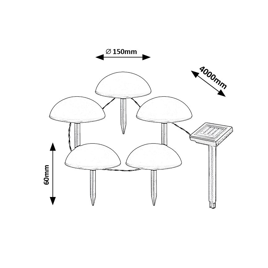 Rabalux - Lámpara solar LED 5xLED/0,2W/1,2V IP44