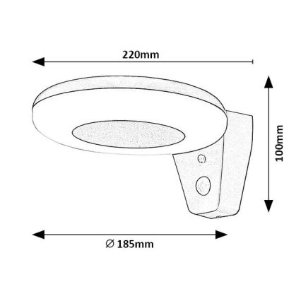 Rabalux - Lámpara solar LED con sensor LED/4W/3,7V IP44