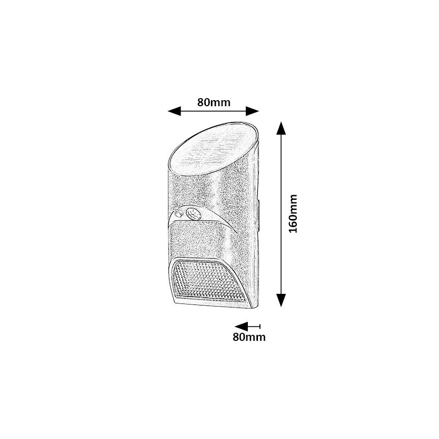Rabalux - Lámpara solar LED con sensor LED/3,6W/3,7V IP44