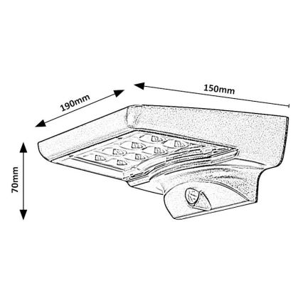 Rabalux - Lámpara solar LED con sensor LED/4W/3,7V IP44 1500 mAh