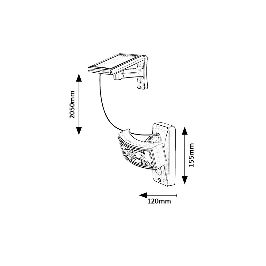 Rabalux - Lámpara solar LED con sensor LED/2,4W/3,7V IP44 1200 mAh