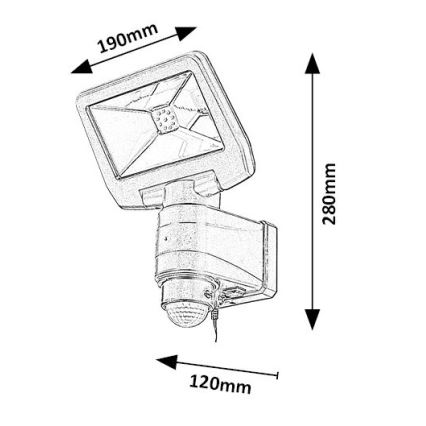 Rabalux - Foco solar LED con sensor LED/5W/3,7V IP44 2500 mAh