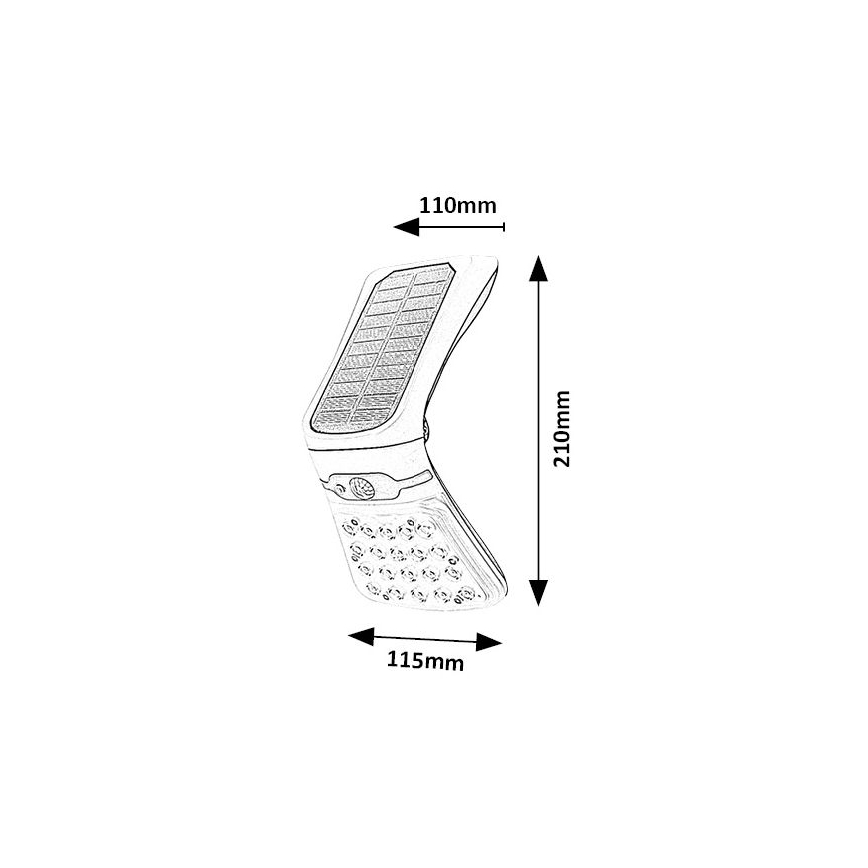 Rabalux - Lámpara solar LED regulable con sensor LED/4W/3,7V IP44