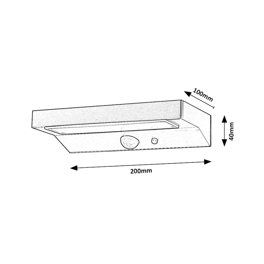 Rabalux - Lámpara solar LED con sensor LED/6W/3,7V IP44 2200 mAh