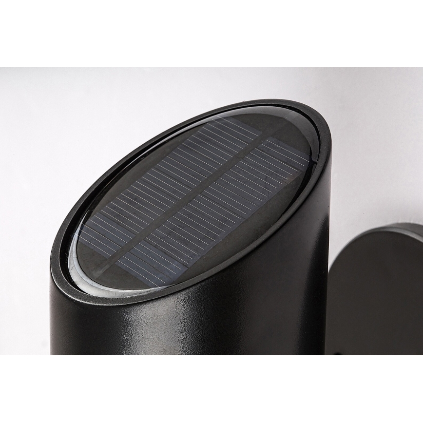 Rabalux - Lámpara de pared solar LED RGB con sensor LED/1W/3,7V IP44 negra 1200 mAh