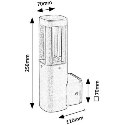 Rabalux - Aplique LED para exterior LED/7W/230V IP54 antracita