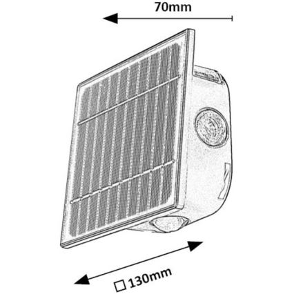 Rabalux - Aplique solar LED regulable LED/0,5W/3,7V 3000K/6000K IP54
