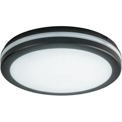 Rabalux - Plafón LED para baño, 28 W, 230 V, 3000/4000/6500 K, IP54, negro, diámetro 30 cm