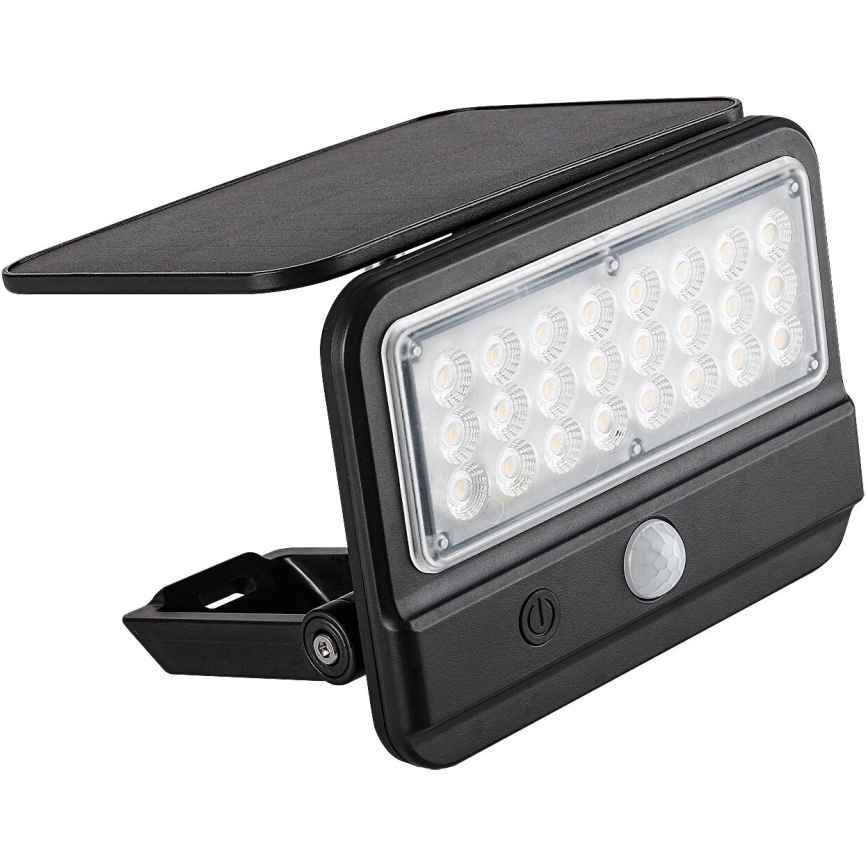 Rabalux - Lámpara de pared solar LED con sensor LED/7W/3,7V IP54 negra 3000 mAh