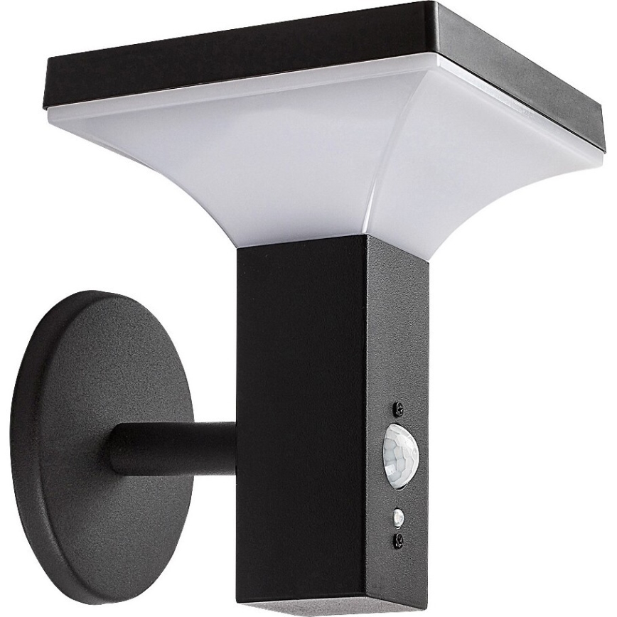 Rabalux - Lámpara de pared solar LED con sensor LED/4W/230V IP44 negra 2200 mAh