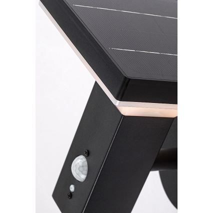 Rabalux - Lámpara de pared solar LED con sensor LED/4W/230V IP44 negra 2200 mAh