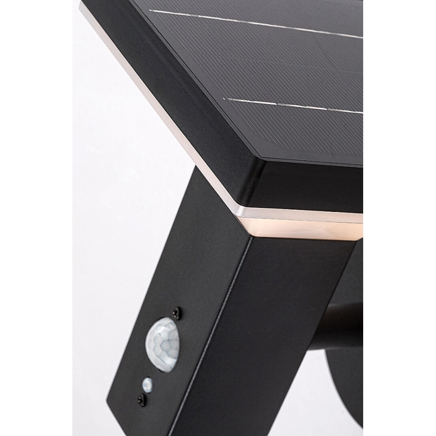 Rabalux - Lámpara de pared solar LED con sensor LED/4W/230V IP44 negra 2200 mAh