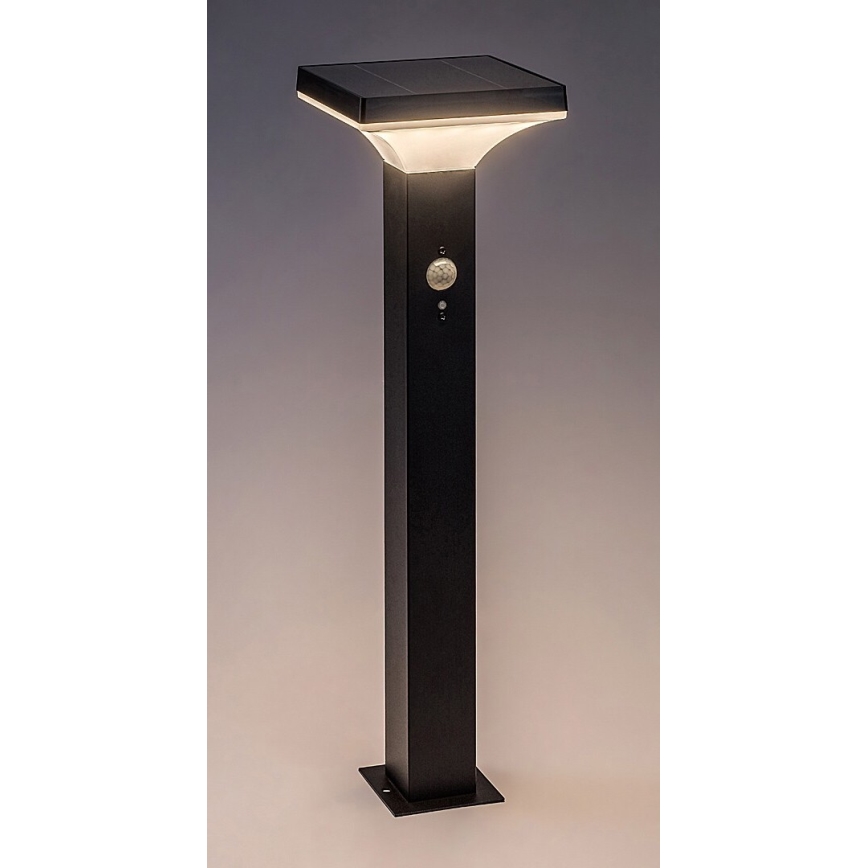 Rabalux - Lámpara solar LED con sensor LED/4W/3,7V IP44 negra 2200 mAh