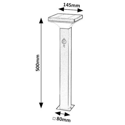 Rabalux - Lámpara solar LED con sensor LED/4W/3,7V IP44 negra 2200 mAh