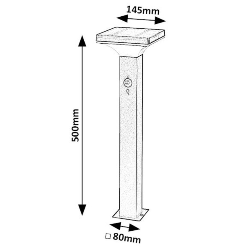 Rabalux - Lámpara solar LED con sensor LED/4W/3,7V IP44 negra 2200 mAh