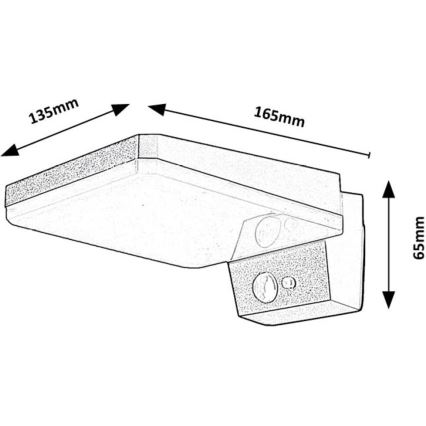 Rabalux - Lámpara solar de pared LED regulable con sensor LED/4,4W/3,7V IP54 negra 2200 mAh