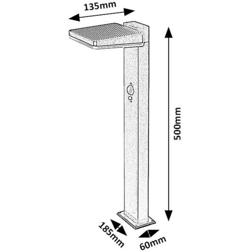 Rabalux - Lámpara solar exterior LED regulable con sensor LED/4,4W/3,7V IP54 antracita 2200 mAh