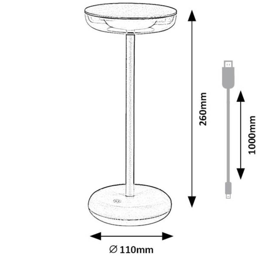 Rabalux - Lámpara LED de exterior recargable y regulable LED/6W/5V IP44 1800 mAh marrón