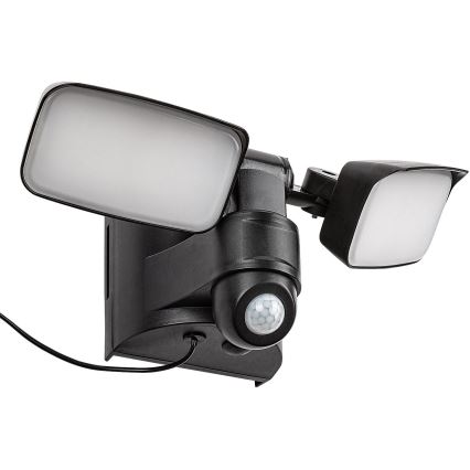 Rabalux - Lámpara solar LED de pared flexible con sensor y panel externo 2xLED/5W/3,7V IP54 negro 600 mAh