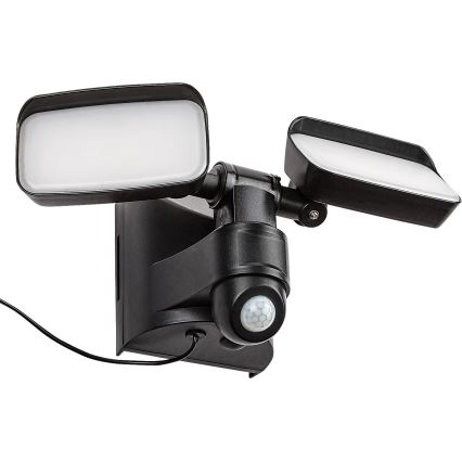Rabalux - Lámpara solar LED de pared flexible con sensor y panel externo 2xLED/5W/3,7V IP54 negro 600 mAh