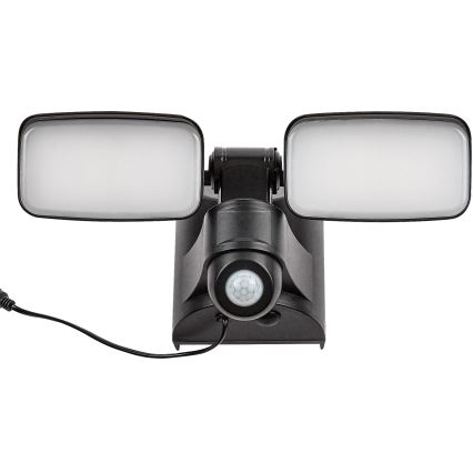 Rabalux - Lámpara solar LED de pared flexible con sensor y panel externo 2xLED/5W/3,7V IP54 negro 600 mAh