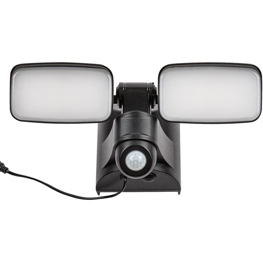 Rabalux - Lámpara solar LED de pared flexible con sensor y panel externo 2xLED/5W/3,7V IP54 negro 600 mAh