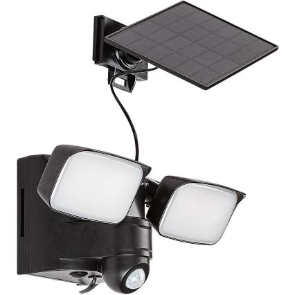 Rabalux - Lámpara solar LED de pared flexible con sensor y panel externo 2xLED/5W/3,7V IP54 negro 600 mAh