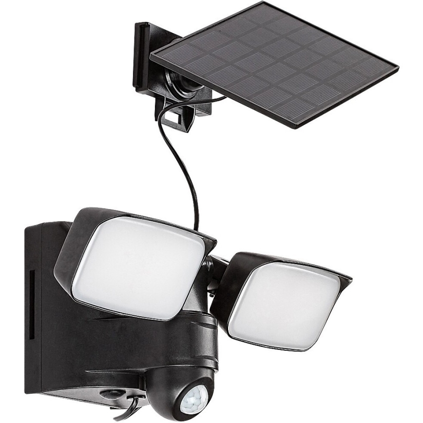 Rabalux - Lámpara solar LED de pared flexible con sensor y panel externo 2xLED/5W/3,7V IP54 negro 600 mAh