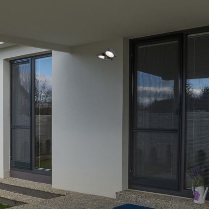 Rabalux - Aplique LED de exterior 2xLED/7W/230V IP54 antracita