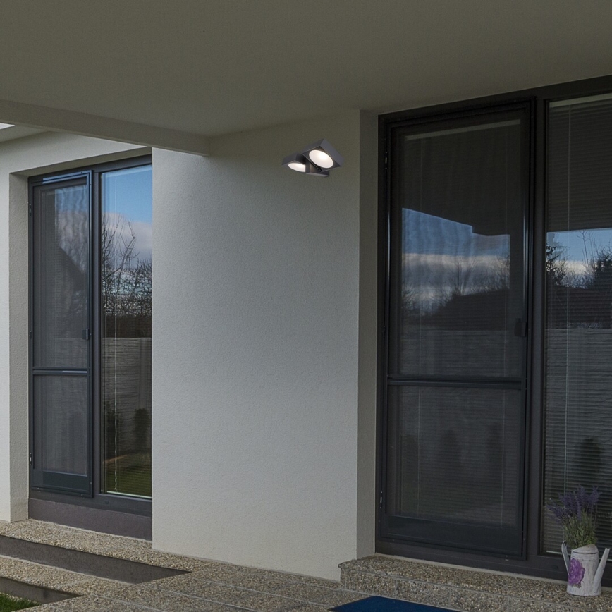 Rabalux - Aplique LED de exterior 2xLED/7W/230V IP54 antracita