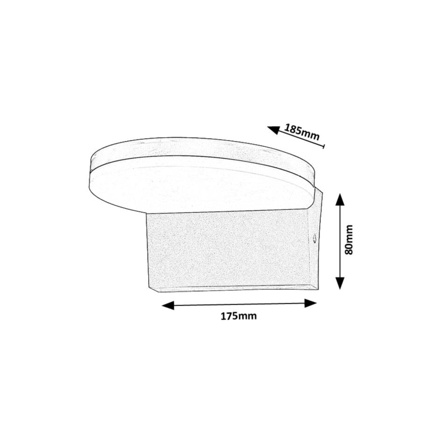 Rabalux - Lámpara de pared LED para exterior LED/9W/230V 2700/4000/6500K IP54 negra