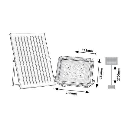 Rabalux - Foco solar LED LED/6,5W/3,2V 3000/4000/6500K 1000mAh IP65